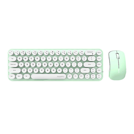 Комплект клавиатуры и мыши MOFII Wireless keyboard + mouse set MOFII Bean 2.4G (White-Green) EN/DE, белый/зеленый, беспроводная