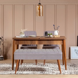Ēdamistabas komplekts Kalune Design Vina 0701, pelēks/valrieksts