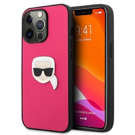 Чехол Karl Lagerfeld Karl`s Head Metal for iPhone 13 Pro / 13, черный/розовый, 6.1 ″