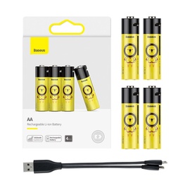 Uzlādējamās baterijas Baseus 14500, AA, 1920 mAh, 4 gab.