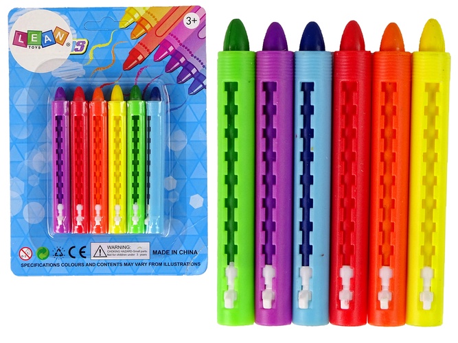 Kriidid Lean Toys 10854, 90 mm, mitmevärviline, 6 tk