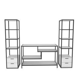 Sekcija Kalune Design Robbins 322RTC2475, balta/melna, 39 cm x 198 cm x 160 cm