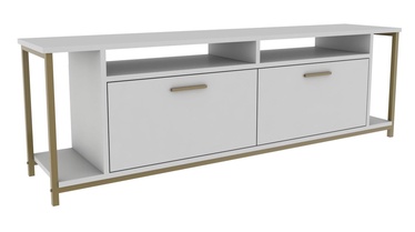 TV-laud Kalune Design Omar, kuldne/valge, 35 cm x 160 cm x 50.8 cm