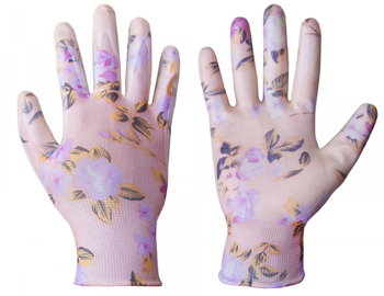 Рабочие перчатки перчатки Nitrox Flowers RWNF8, для взрослых, полиэстер/нитрил, синий/белый/желтый, 8, 6 шт.