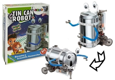Radošais komplekts Lean Toys Tin Can Robot, sudraba