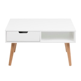 Kafijas galdiņš Actona Mitra 61561, balta, 600 mm x 800 mm x 455 mm