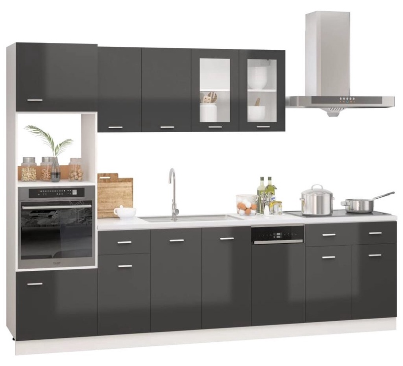 Кухонный гарнитур VLX 7 Piece Set, серый, 3.05 м