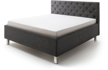 Кровать Meise Möbel Bed, темно-серый, 215x170 см, с решеткой