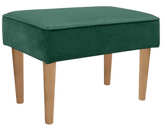 Pufs Milo H, zaļa/koka, 61 cm x 37 cm x 39 cm