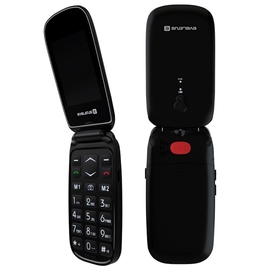 Evelatus Laine Nupuvajutusega Mobltelefon kahe SIM-kaardiga ja LCD-kõnefunktsiooniga Must
