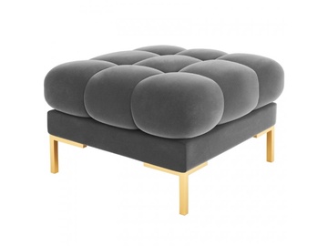 Пуф Micadoni Home Mamaia Velvet, золотой/серый, 60 см x 60 см x 41 см