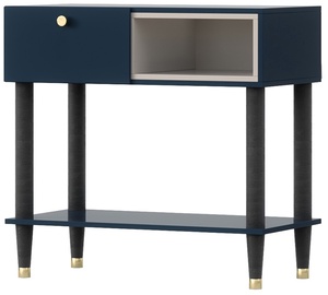 Konsolinis staliukas Includo 80, mėlynas/baltas, 80 cm x 40 cm x 75 cm