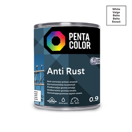 Emaljas krāsa Pentacolor Anti Rust, pus-spīdīgs, 0.9 l, balta