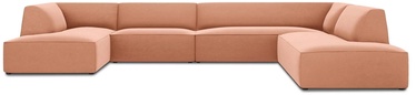 Kampinė sofa Micadoni Home Ruby Panoramic 7 Seats, rožinė, dešininė, 366 x 273 cm x 69 cm