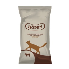 Сухой корм для кошек Höppy, говядина, 0.8 кг