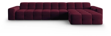 Stūra dīvāns Micadoni Home Kendal Velvet 5 Seats, violeta, labais, 357 x 173 cm x 79 cm