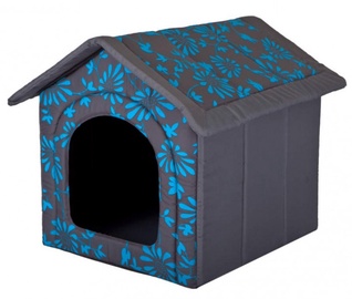 Кровать для животных Hobbydog Flowers, синий/черный, 32 см x 38 см, R1