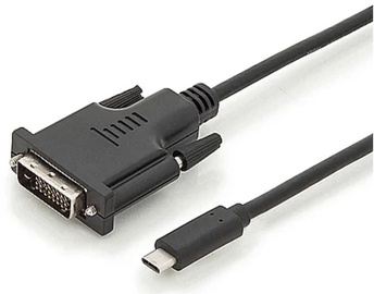 Adapteris Assmann Adapter Cable USB Type-C, DVI, 2 m, juoda