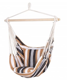 Dārza šūpoles, stiprināms Springos Hammock HM048, brūna/balta/pelēka