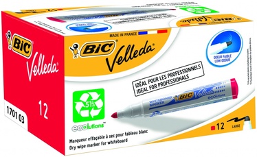 Маркер для белой доски Bic Velleda, красный, 12 шт.
