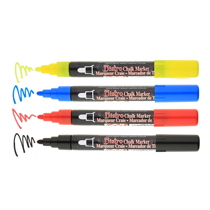 Kriidimarker Marvy Bistro Chalk Marker, roheline/roosa/violetne, 4 tk