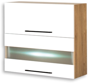 Верхний кухонный шкаф Bodzio Bellona KBE80GWML-BI/DSC Glossy, белый, 31 см x 80 см x 72 см