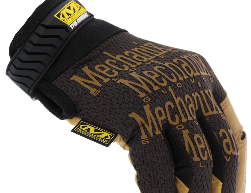 Darba cimdi pirkstaiņi Mechanix Wear Original LMG-75-008, dabīgā āda, brūna/melna, S, 2 gab.