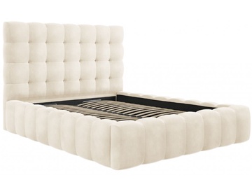 Кровать Micadoni Home Mamaia Velvet, 160 x 200 cm, бежевый, с решеткой