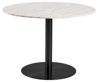 Pusdienu galds Actona Corby, balta/melna, 1050 mm x 1050 mm x 750 mm