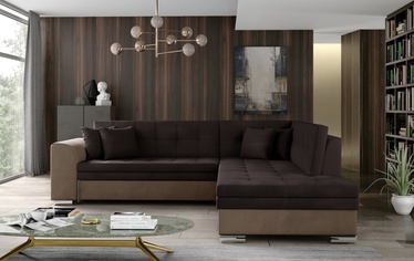 Kampinė sofa Pieretta Monolith 29, Monolith 09, ruda/tamsiai ruda, dešininė, 205 x 260 cm x 80 cm