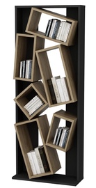 Полка Kalune Design Carmen 875ZNA4610, черный/дубовый, 24 см x 63 см x 153.6 см