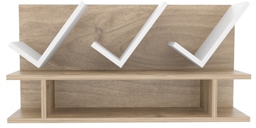 Настенная полка Kalune Design Larissa 875ZNA4528, белый/ореховый, 22.5 см x 45 см x 90 см