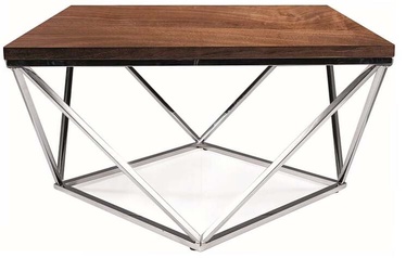 Kafijas galdiņš Silver A, brūna/sudraba, 80 cm x 80 cm x 45 cm