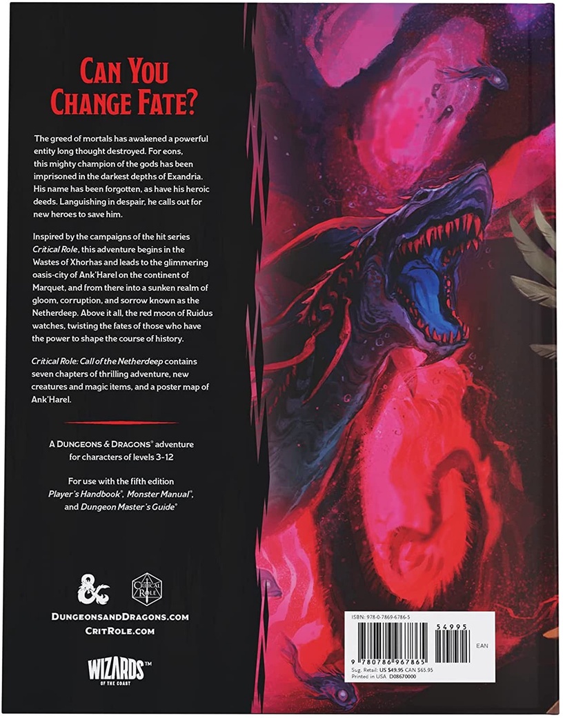 Lauamäng Dungeons & Dragons Wizards of the Coast Dungeons & Dragons Critical Role: Call Of The Netherdeep, EN