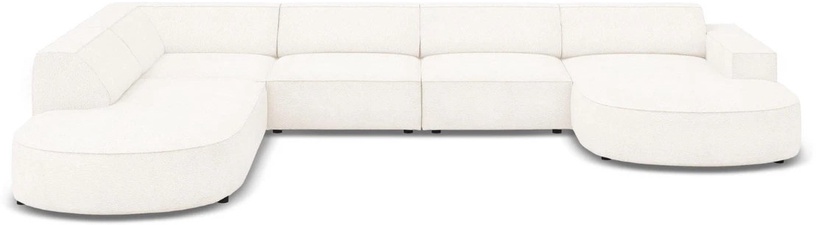 Stūra dīvāns Micadoni Home Jodie Rounded Panoramic 7 Seats, gaiši brūna, kreisais, 364 x 262 cm x 70 cm