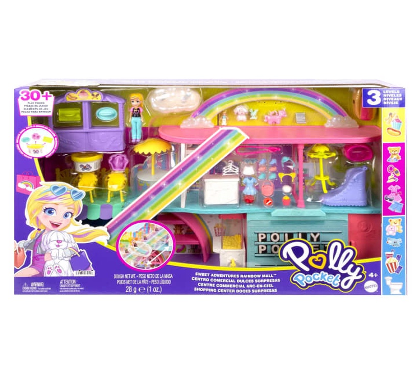 Комплект Mattel Polly Pocket Sweet Adventures Rainbow Mall HHX78