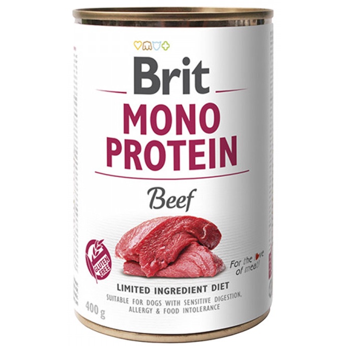 Mitrā barība (konservi) suņiem Brit Mono Protein Beef, liellopa gaļa, 0.4 kg