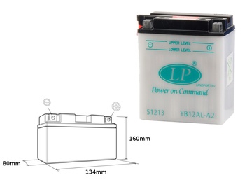 Аккумулятор Landport YB12AL-A2, 12 В, 12 Ач, 160 а