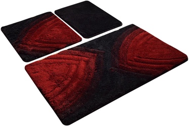 Vannasistabas paklājiņu komplekts Foutastic Stella 359CHL3168, melna/sarkana, 100 cm x 60 cm