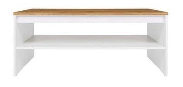 Kafijas galdiņš Holten, balta/ozola, 110 cm x 65 cm x 45.5 cm