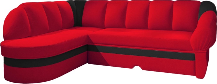 Stūra dīvāns Benano Alova 46, Alova 04, sarkana, kreisais, 180 x 250 cm x 85 cm