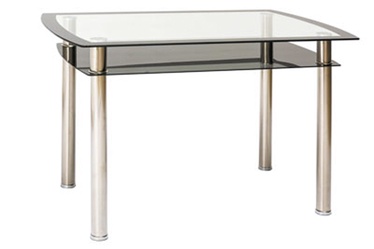 Pusdienu galds Signal Meble Modern Rodi, melna/hroma, 1200 mm x 800 mm x 750 mm