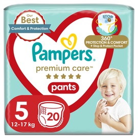 Autiņbiksītes - apakšbiksītes Pampers Premium Care Pants, 5 izmērs, 11 - 16 kg, 20 gab.