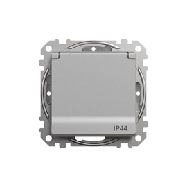 Kontaktligzda Schneider Electric Sedna Design SDD213023, Iezemēta rozete, IP44, sudraba