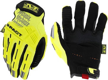 Рабочие перчатки перчатки Mechanix Wear HI-VIZ M-PACT®, для взрослых, искусственная кожа, желтый, L
