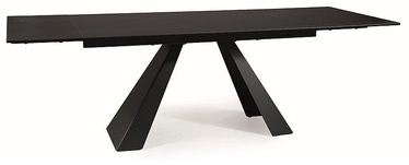 Pusdienu galds izvelkams Salvadore, melna, 160 - 240 cm x 90 cm x 76 cm