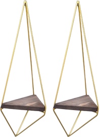 Sienas plaukts Kalune Design WR073, valriekstu, 32 cm x 15 cm x 60 cm