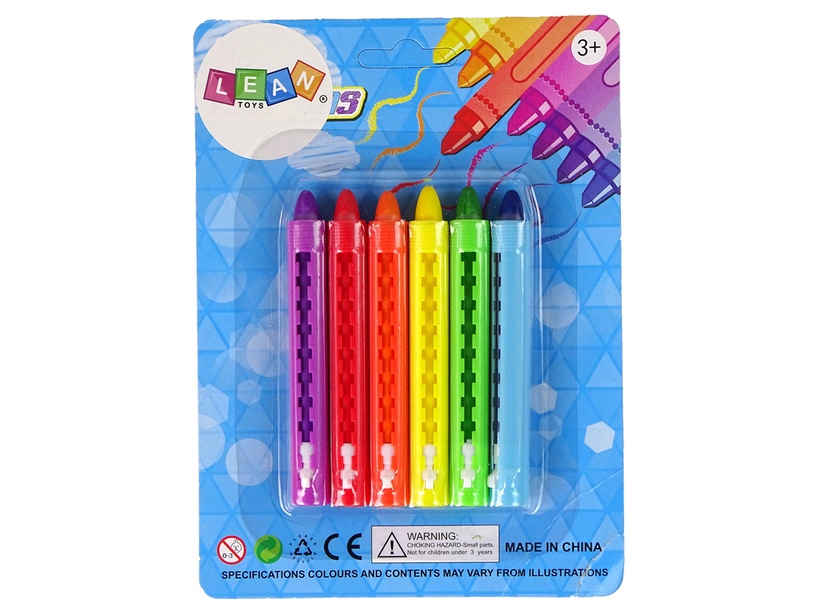 Kriidid Lean Toys 10854, 90 mm, mitmevärviline, 6 tk