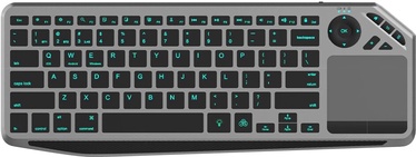 Klaviatūra Techly Dual Mode Keyboard for Smart TV Backlit with Touchpad EN, melna/pelēka, bezvadu