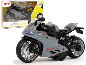 Rotaļu motocikls Lean Toys Classical Moto MY66 12261, melna/sarkana/pelēka